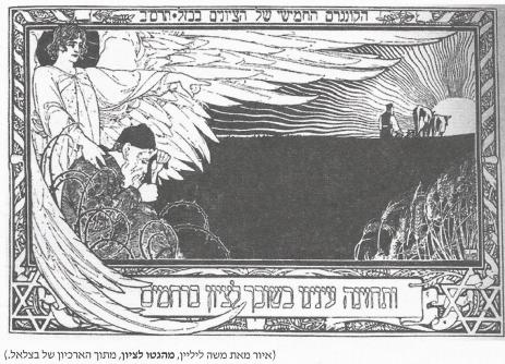 התנועה הציונית כתנועה לאומית — איור פיתוח תודעה ציונית (משה ליליאן) — מקור חזותי, שאלת בגרות ציונות
